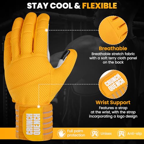 Weight Lifting Gloves with Wrist Support - GymGloves - Leather Palm Anti-Slip Grip - Full Palm Protection - Breathable - WorkoutGloves - Multi-Use Fitness Gear for Men & Women - size: Medium