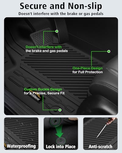 Floor Mats & Cargo Liner Custom Fit for Ford Mustang Mach E 2021-2025 2026 (NOT for Mustang) All Weather TPE Rubber 1st & 2nd Floor Liners Automotive Trunk Mat for Mach E 2025 Accessories, Black - size: For Ford Mustang Mach E 2021-2026