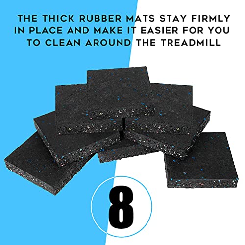 Luwint Thick Treadmill Mat, 5'' x 5'' x 1'', High Density Rubber - color: 8 Pcs Black