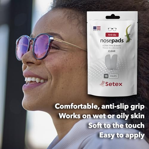 Setex Gecko Grip 1.8mm Thick Anti Slip Eyeglass Nose Pads, (5 Black Pair) USA Made, 2500 Innovative Microstructured Fibers per Nose Pad, 1.8mm x 7mm x 16mm - size: 5 Pair Black