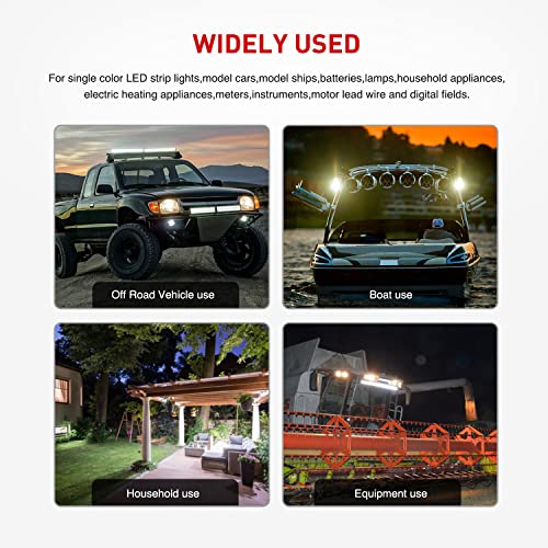 Nilight 2 PCS 16AWG 10 Feet Wiring Harness Extension Kit, Extended Plug and Play 2-pin Socket DT Connector Wire Cord for Offroad LED Light Bar Driving Fog Boat Work Lights - size: 16AWG -10FT 2Pin DT