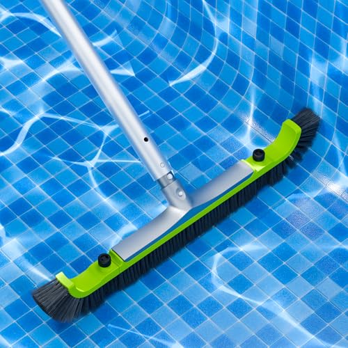 Sepetrel 20” Pool Brush Head for Cleaning Walls,Heavy Duty Inground/Above Ground Swimming Pool Scrub Brushes with Premium Strong Bristle & Reinforced Aluminium Back - size: 20" Curved Edge