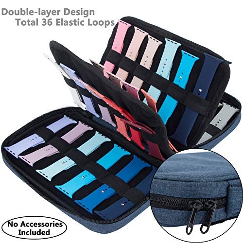 PACMAXI 36 Watch Bands Storage Case - Holds 36 Bands, Fits Most Sizes, Organizer for Watch Straps & Accessories - color: blue