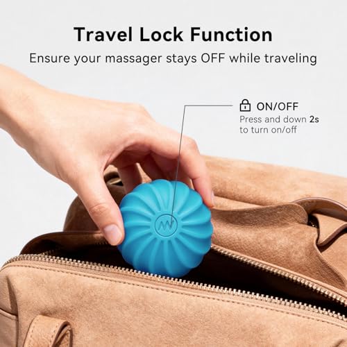 2.4" Mini Electric Vibrating Massage Ball, 10-Speed Fitness Yoga Massage Roller for Palm, Hand, Foot, Leg, Neck, Back, Multi-Directional Massage Ball (Blue) - color: Blue