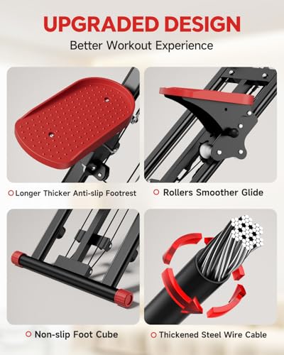 Stair Stepper for Home, 3-Level Resistance Stair Stepper, Foldable Compact Design with LCD Display & Enlarged Non-Slip Pedals, Full Body Toning Fitness Machine