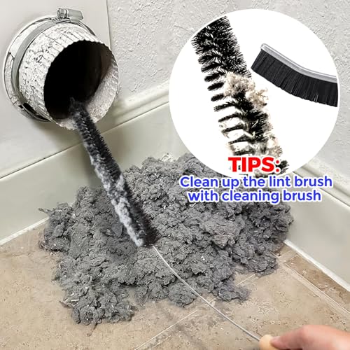 Holikme Dryer Vent Cleaner Kit 3 Pack – Crevice & 2 Lint Brushes | Flexible Nylon Bristles & Bendable Shaft Adapt to Tight Corners – Also Cleans Fridge Coils, Radiator Fins & AC Vents. - size: 3Pieces