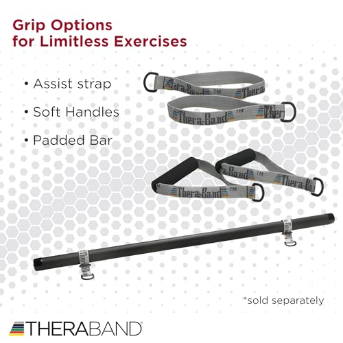 THERABAND Resistance Tubing with Connectors for Wall, Rehab & Wellness Station, Medium Level 3, Set of 2, 24-Inch Red Tubing for Physical Therapy, Exercise, Rehab, Clinics & Pilates, Latex Tubes - color: Red - Medium, size: 24 Inch