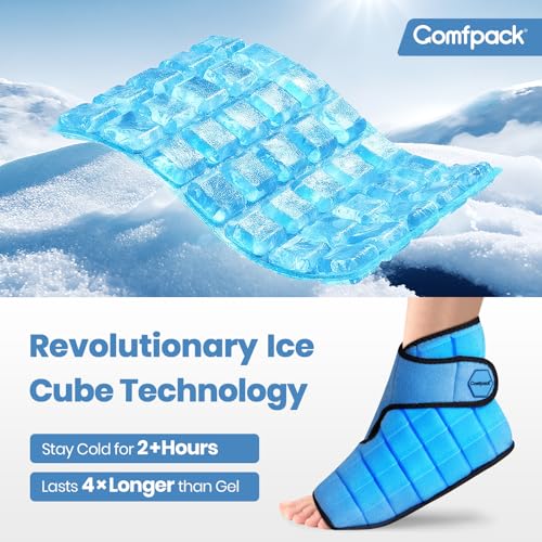 Comfpack Ankle Foot Ice Pack Wrap for Plantar Fasciitis Relief with 2 Hours Long Lasting Cold, Reusable Ice Boot for Injuries, Sprained Ankle, Swelling, Achilles Tendonitis, Surgery ﻿ - style: Foot Ice Pack Wrap
