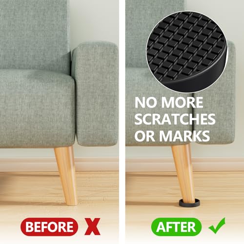 Non Slip Furniture Pads - 2" Anti Skid Caster Cups, 16PCS Round Furniture Coasters for Hardwood Floors, Anti Slide Furniture Cup Bed Couch Floor Protectors,Furniture Stoppers to Prevent Sliding(Black) - size: 2" 16pcs Black