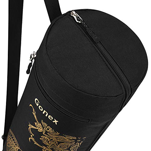 Gonex Yoga Mat Bag with Full-Zip Design, Fits Most Mats | 600D Oxford Fabric, Wet Pocket, Front Zip Pocket, Adjustable Strap, Fits Mats up to 26" - color: Black