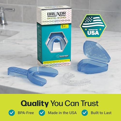 Dental Guard – Custom-Fit Mouth Guard for Grinding Teeth at Night – Slim Night Mouth Guards for Sleeping with Jaw Comfort – Easy & Secure Fit for Nighttime Enamel Protection (Clear, 1 Count)