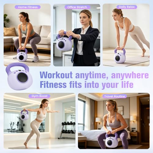 Electric Vibration Kettlebell for Men Women – 35-Level Fitness Weight with 9 Modes, Full Body Sculpting Exercise Machine, Muscle Toning Gym Equipment with Anti-Slip ABS Handle