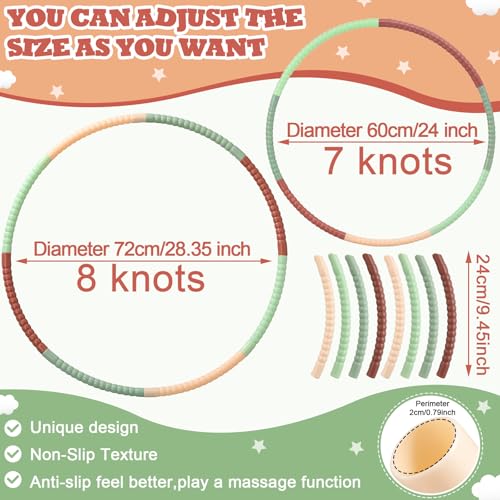 Vinsot Detachable Plastic Hoops for Kids, Adjustable Exercise Hoops Equipment for Sports, Dance, Outdoor Games, Parties and Pet Training - color: Earth Tone Mix