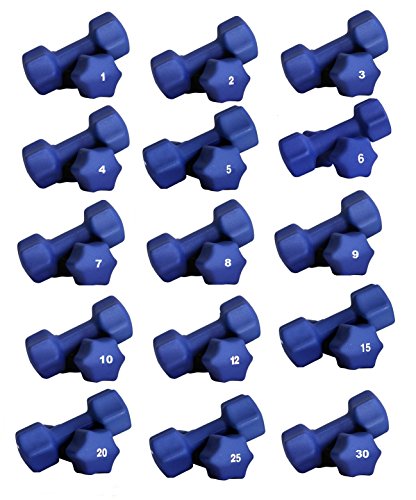 Ader Neoprene Dumbbell (1-30lb) Single Size Pair or Set - color: 1-30LB 15 Pairs