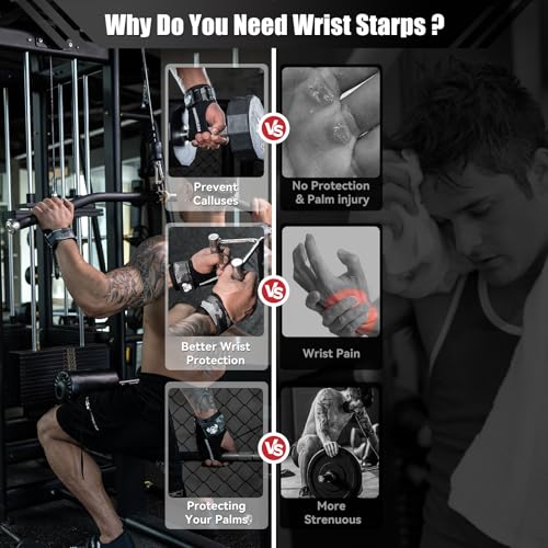 MANUEKLEAR Gym Straps Weight Lifting, Double Leather Lifting Straps for Men Deadlift with Cushion Wrist Loop, Gym Lifting Wrist Wraps for Weightlifting - color: Size S - Black