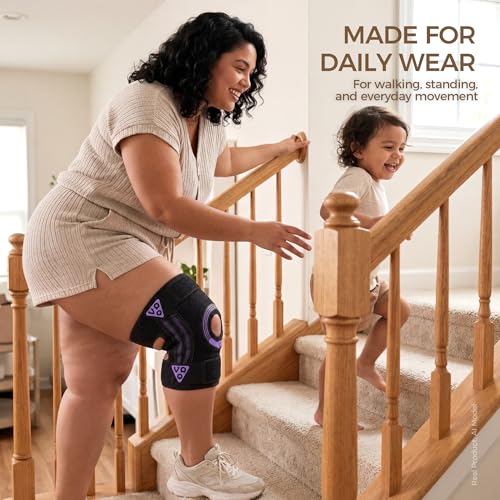 Plus Size Knee Brace 5XL-6XL, Adjustable Wrap for Thick Thighs | Fits up to 35.4 in thigh with open patella comfort and extra long straps. Measure thigh, not clothing size - size: 5XL/6XL