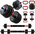 Adjustable Dumbbell Set, 20/30/45/70/90lbs, 5 in 1 Multi-Function Dumbbells | Converts to Barbell Kettlebell&Push up Stand, Free Weight Set for Home Gym Workout, Suitable for Men/Women Strength Training - size: 20LB(10LB Pair)