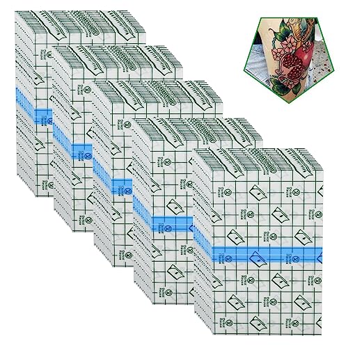 50 Pieces 4 x 6 in Stretch Waterproof Adhesive Bandages Transparent Film for Tattoo Aftercare and Skin Repair Adhesive Tattoo Supply Wrap - size: 4 x 6 Inch(Pack of 50)