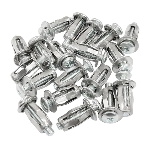 20 Pack M5*25 Hollow Wall Anchors, Heavy Duty Cavity Fixing Anchors, Secure Fixings for Thin Walls/Aluminium Cladding Sheet/Steel Pipe/Iron Sheet/Hollow Plastic Sheet(M5 x 1") - size: M5 x 1"