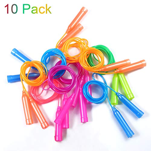 Aneco 10 Pack Kids Jump Rope Set Colorful Outdoor Jump Ropes 7.3 Feet Jumping Ropes Great Birthday Party Sports Activities Favors Gift