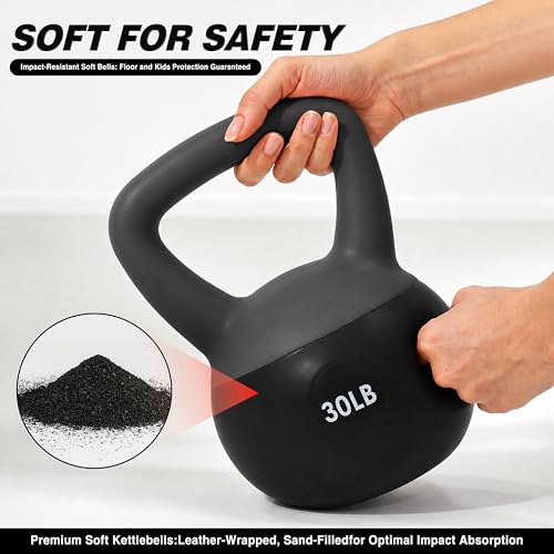 ALTLER Soft Kettlebell 10-50LBS Safe Strength Training Kettlebell Anti-Slip Grip Weight for Home Workouts and Men/Women/Beginners - size: 30LB