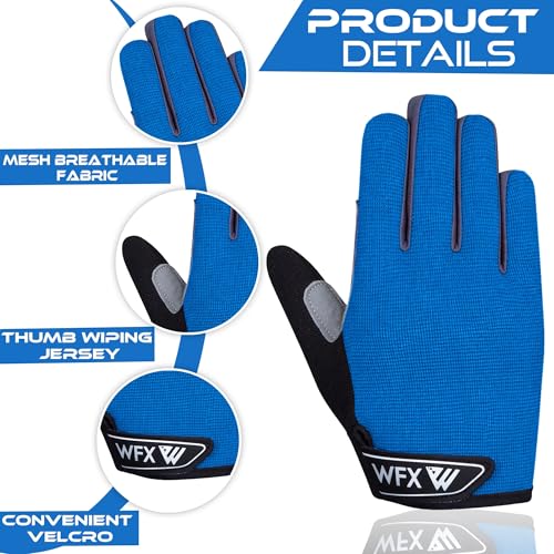 WFX Cycling Gloves Toddler Mountain Bike Handlebar Grips Gel Padding Full Finger Baseball Glove Workout Football Gloves Youth Boys 6-12 Kids Gardening Gloves MTB Gloves - color: Dark, size: S (6-8) Years Kid