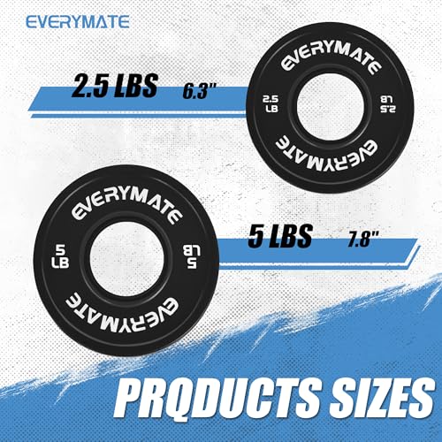 EVERYMATE Change Weight Plates 1.25LB 2.5LB 5LB Set Fractional Olympic Bumper Plates for Cross Training Steel Insert Strength Training - color: 15 LB(2.5+5), size: Black