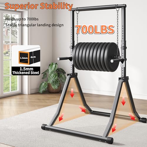 Foldable Pull Up Bar Station 66.1''-84.6'' Power Tower - color: 66"-85" with Dual Dip Handles & Assistance Bands