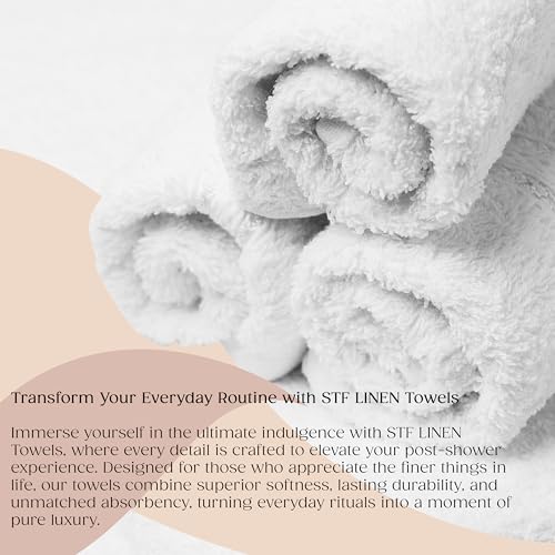 24 Pack White 22x44 Inch Cotton Bath Towels - Lightweight, Quick Drying, Commercial Grade - size: 22x44 pack of 24