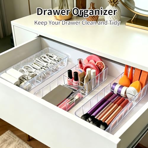 2 Pack Cable Organizer Box with Lid - Stackable Charger Cord Storage Organizer with 20 Wire Ties - Adjustable Compartments Phone Cables Wire Management Box for Drawer Desk Office Home Accessories - size: 2 Pack