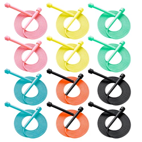 YYDYTTKX Adjustable Jump Rope Bulk, 9.2 ft Tangle-Free Speed Skipping Rope for workouts, group training, teams, family and Gym Class - color: Multicolor, size: 12