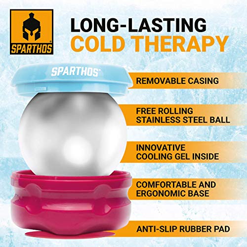 Sparthos Cold Massage Roller Ball - Fitness Cryosphere Massager - Cryo Cryocup Ice Massage Cups - for Muscle, Face, Body Muscles - Manual Polar Icing Cooling Balls - Freeze Tools (Wild Pink, 70mm) - color: Wild Pink, style: 70mm (Pack of 1)