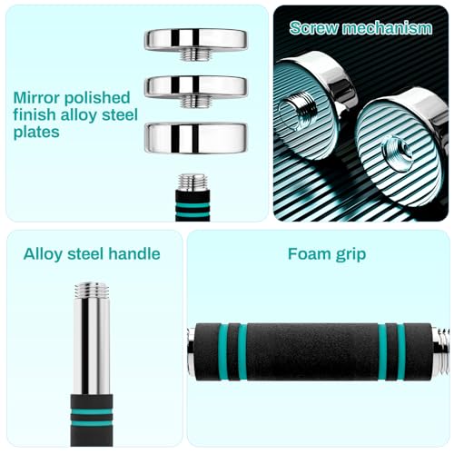 LIFERUN Steel Adjustable Dumbbell Set of 2, 5/10/15lb Free Weights Dumbbells Set, Non-Slip and Comfortable Foam Handle, Adjustable Dumbbells Weights Set for Home Gym Office Exercise - style: 15lbx2