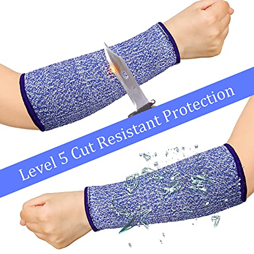 Sintege 3 Pairs Arm Protectors for Thin Skin and Bruising Cut Resistant Forearm Sleeve Level 5 Arm Burn Protection Sleeve (Royal Blue,7.9 Inch) - color: Royal Blue, size: 7.9 Inch