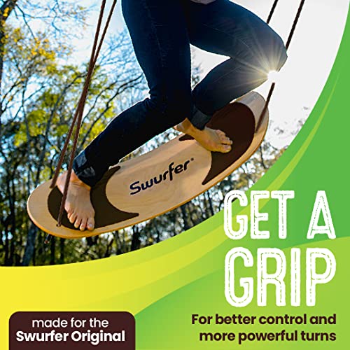 Swurfer SwurfGrip Traction Pads for Wooden Surf Swing – Comfortable Foam Grip Board Accessories, Heavy Duty Material - color: Brown