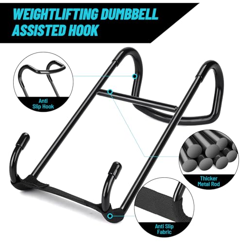 Roliwils 225LB Dumbbell Spotter Hooks (Pair) - Reduced noise, anti-scratch | Shoulder/chest press support | Easy solo use | For all fitness