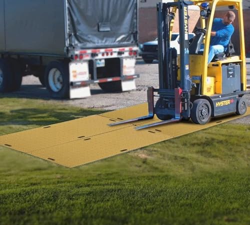 Mytee Products 4 Pcs Ground Protection Mats - Tan, 3' x 8', Heavy Equipment Mats w/ 6 Pcs Single Connectors - color: Tan, size: 4 - Pack