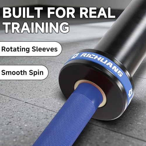 Ceramic Olympic Barbell 4/5/6FT – Short 2" Bar for Home Gym | Alloy/A3/45 steel. 400-500LB. 28mm knurled grip. Brass bushings. Squat, bench, deadlift, hip thrust. Fits standard plates. - color: Blue, size: 5FT-500LBS