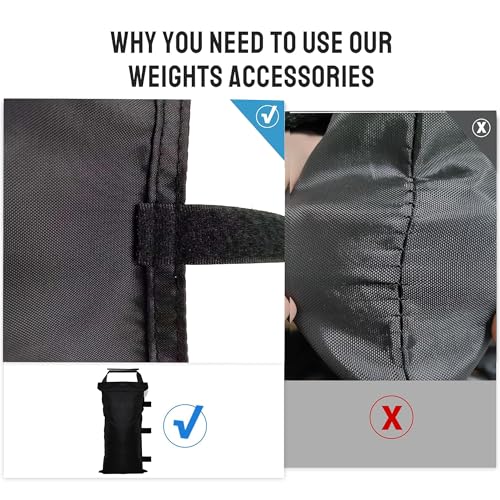 SANWAY 180 LBS (Unfilled) Sand Bags for Canopy Weights, Windproof-Portable and Durable to Secure Tents, Canopies, and Umbrellas-Black - color: Black - 6 PCS