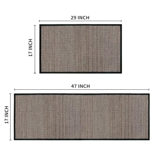 Artoid Mode Washable Non-Skid Kitchen Rugs and Mats Set of 2, Rubber Backing Home Decor Kitchen Mats for Floor Front of Sink Black - 17x29 and 17x47 Inch - color: Black, size: 17" x 29" /17" x 47"