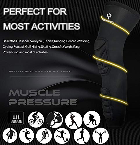 Knee Calf Padded 2 Pack Compression Leg Sleeve Shin Protective Support - size: Large