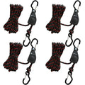 Heavy Duty Ratchet Tie Down Straps with Safety Hooks, Cargo Ratchet Straps for Kayak, Canoe, Truck, Trailer, Motorcycle, Grow Lights & Camping Gear, Securing Straps with Easy Release Ratchet Tightener - color: Black Red 2 Pairs