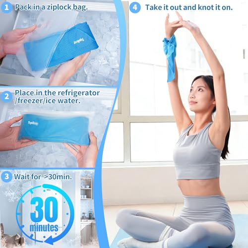 New Upgraded Cooling Neck Wraps, Neck Coolers for Hot Weather, Leak-Proof Solid Cooling Gel, 360° Full-Wrap, Cool Relief - Head, Neck, Wrists... - color: Blue