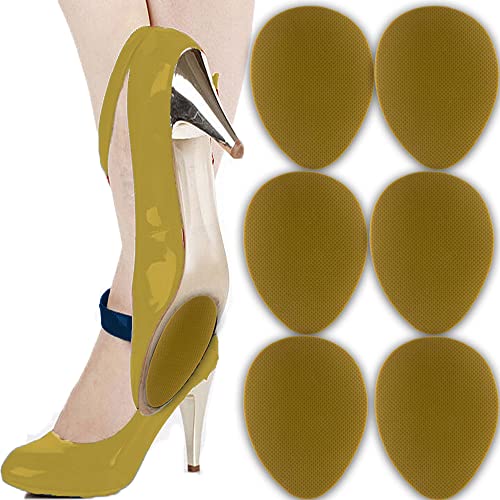 Non Slip Shoes Pads Self-Adhesive Shoe Grips Rubber Anti-Slip Shoe Grips Sole Stick Protector (Yellow-3Pairs) - color: Yellow-3pairs