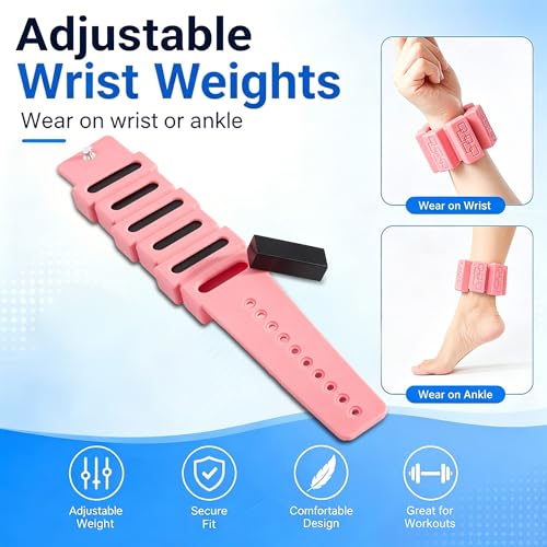 Pool Exercise Equipment, 2 Pool Dumbbells and 2 Wrist Weights | eva foam dumbbells, adjustable straps, low impact pool workout, for aquatic fitness swimming training