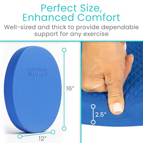 Vive Oval Balance Pad - Wobble Cushion For Physical Therapy And Rehabilitation Equipment - Soft Stability Trainer Foam For Workouts, Yoga, Core Strength And Pilates - Device For Women, Men And Kids - color: Blue, size: 2 Pack