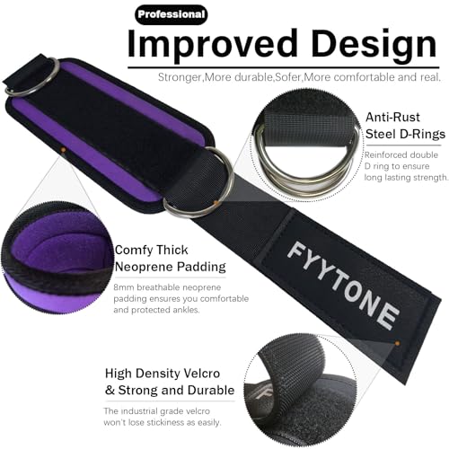 Ankle Resistance Bands with Cuffs - Workout for Gym&Home, Glute Butt Exercise Equipment,Ankle Weights for Lower Body, Shaping the Perfect Butt - color: Purple