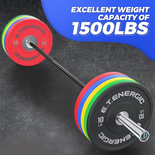 Olympic Barbell 7FT 45LB, 1500LB Capacity Weight Bar for Home Gym, 2-Inch Olympic Barbell for Weightlifting, Powerlifting, Squat, Deadlift and Bench Press - color: Silver&Black-Classic