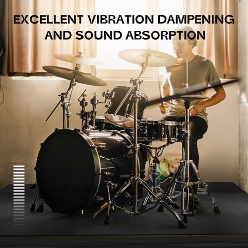 Starfavor Sound Absorbing Interlocking Floor Mats 20 Pcs, 11.8" x 11.8" Soundproof Rug Pad Non-Slip Anti-Vibration Acoustic Pads Piano Carpet Drum Rug - size: 44.3''×55.1''