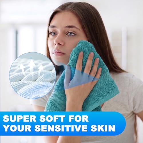 Wash Cloths for Face 3 Pack, 100% Cotton Washcloths, Soft Absorbent Face Towels for Face & Body, Quick Dry Wash Cloths for Showering, Bathroom, 3 Colors - color: Multi-coloured